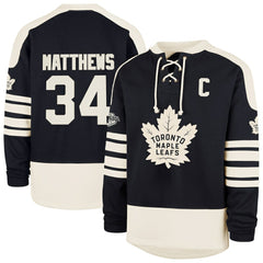 Auston Matthews Toronto Maple Leafs '47 Player Name & Number Sweep Check Eternal Lacer Sweatshirt - Navy - NHL