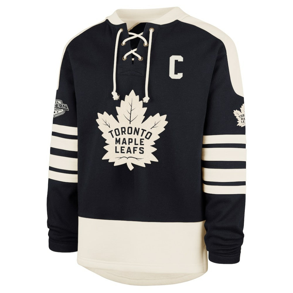 Auston Matthews Toronto Maple Leafs '47 Player Name & Number Sweep Check Eternal Lacer Sweatshirt - Navy - NHL
