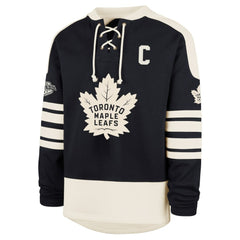 Auston Matthews Toronto Maple Leafs '47 Player Name & Number Sweep Check Eternal Lacer Sweatshirt - Navy - NHL