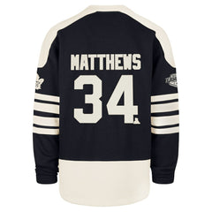 Auston Matthews Toronto Maple Leafs '47 Player Name & Number Sweep Check Eternal Lacer Sweatshirt - Navy - NHL