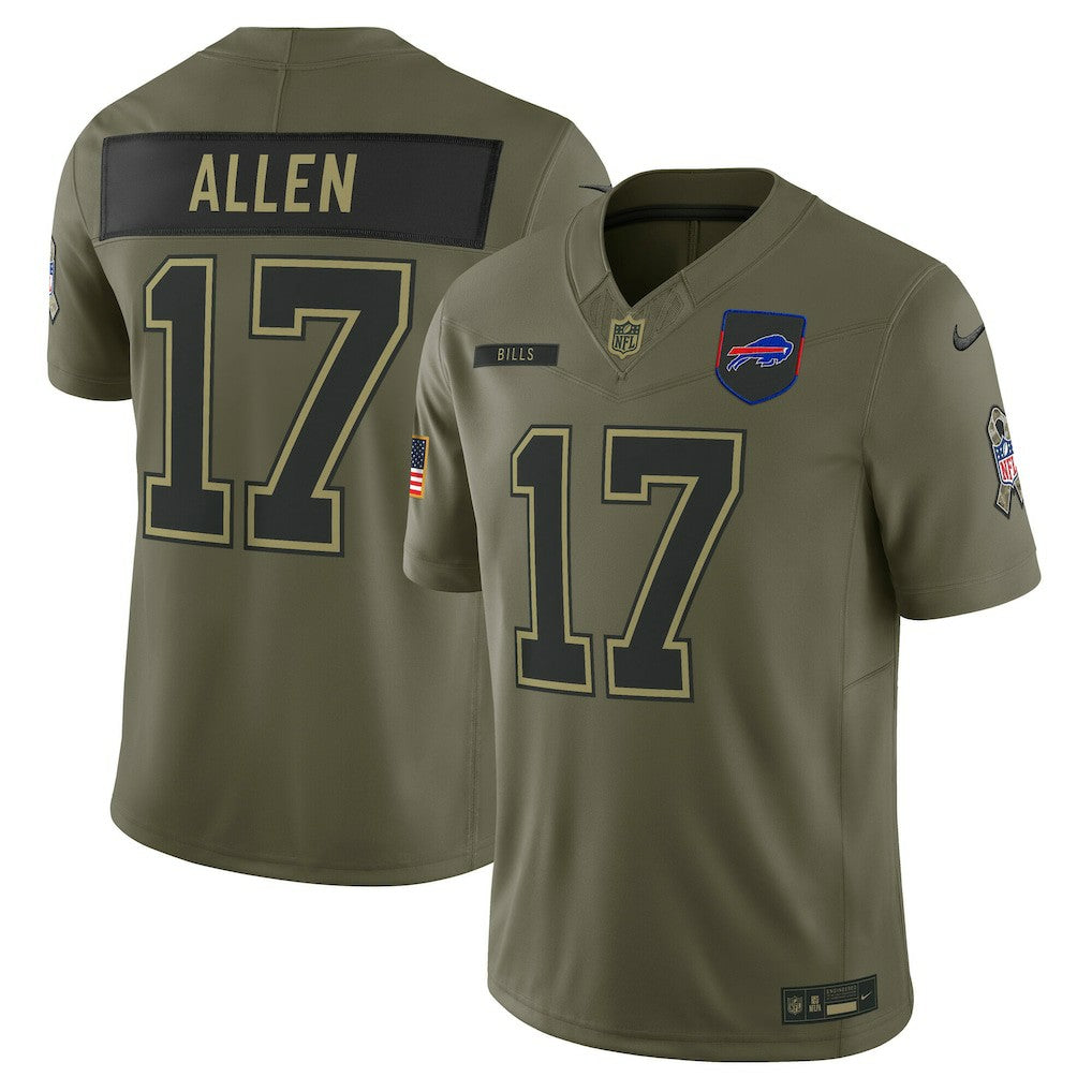 Josh Allen Buffalo Bills 2025 Salute to Service Limited Jersey Olive | Nike for Sale