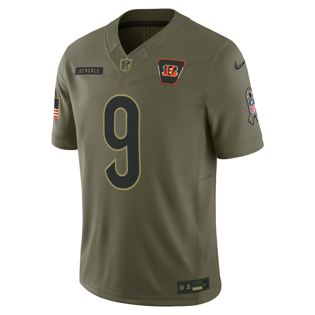 Joe Burrow Cincinnati Bengals 2025 Salute to Service Limited Jersey Olive | Nike for Sale