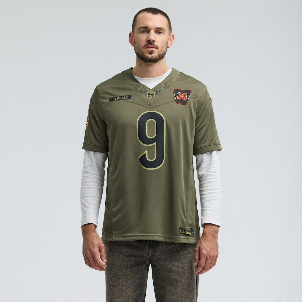 Joe Burrow Cincinnati Bengals 2025 Salute to Service Limited Jersey Olive | Nike for Sale