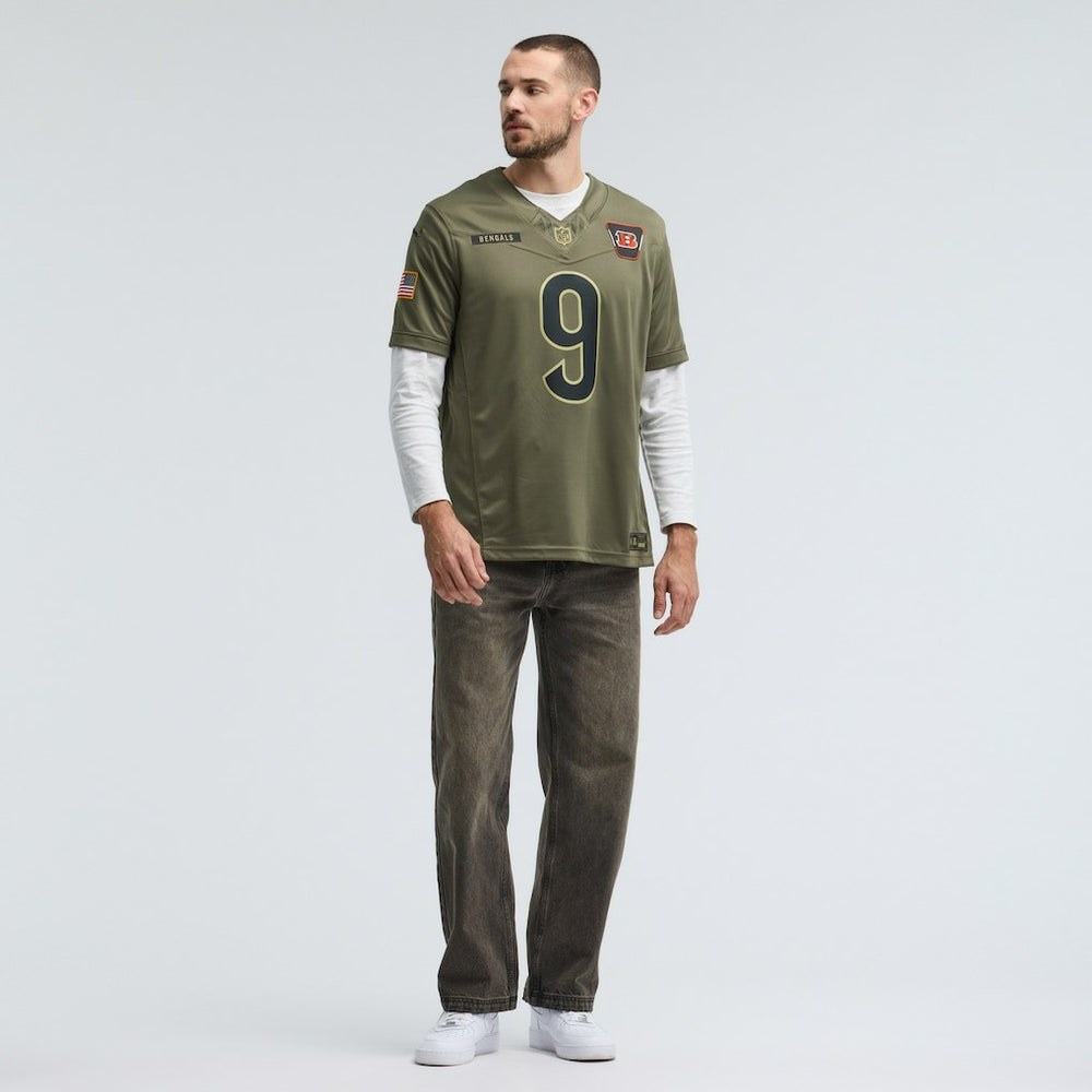 Joe Burrow Cincinnati Bengals 2025 Salute to Service Limited Jersey Olive | Nike for Sale