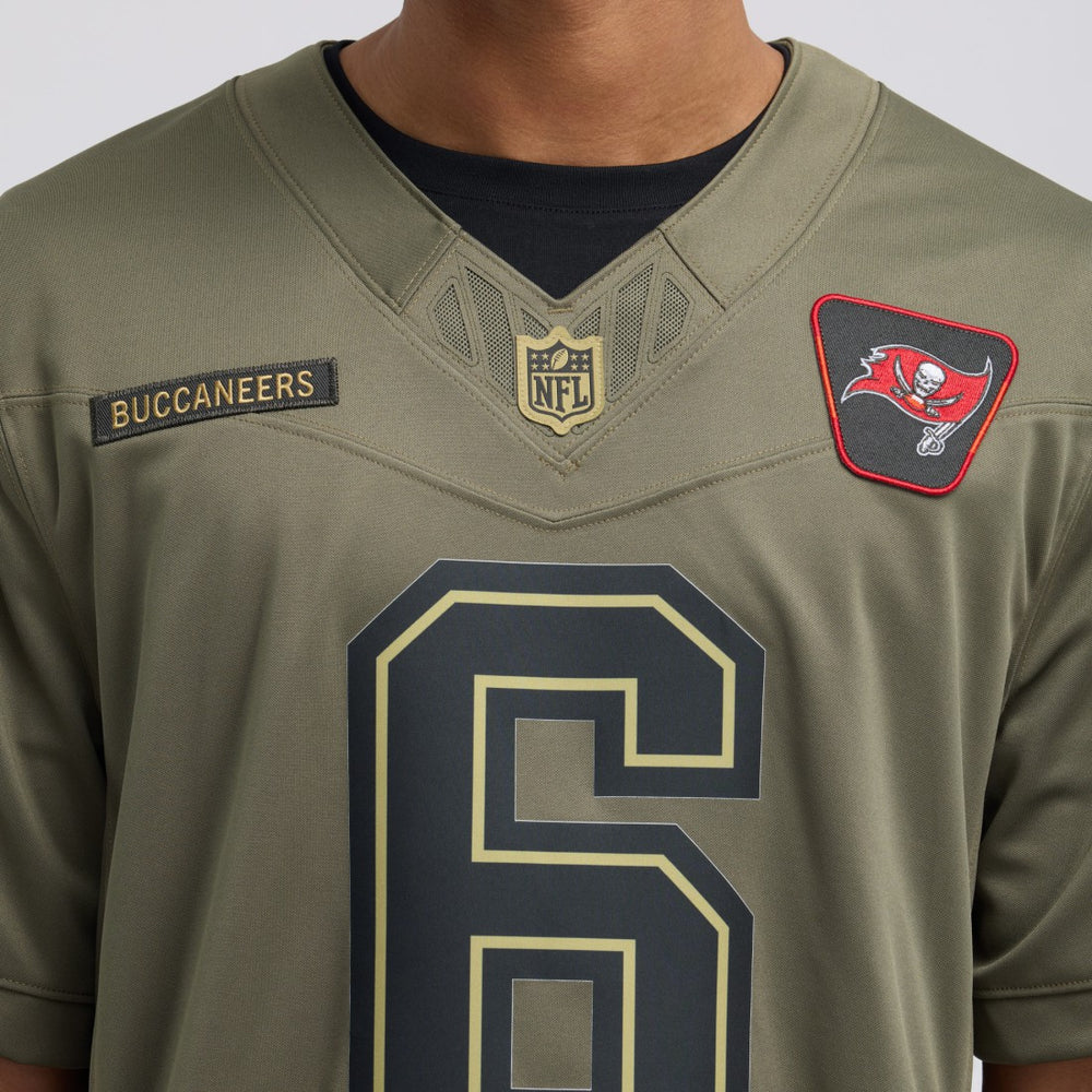 Baker Mayfield Tampa Bay Buccaneers 2025 Salute to Service Limited Jersey Olive | Nike for Sale