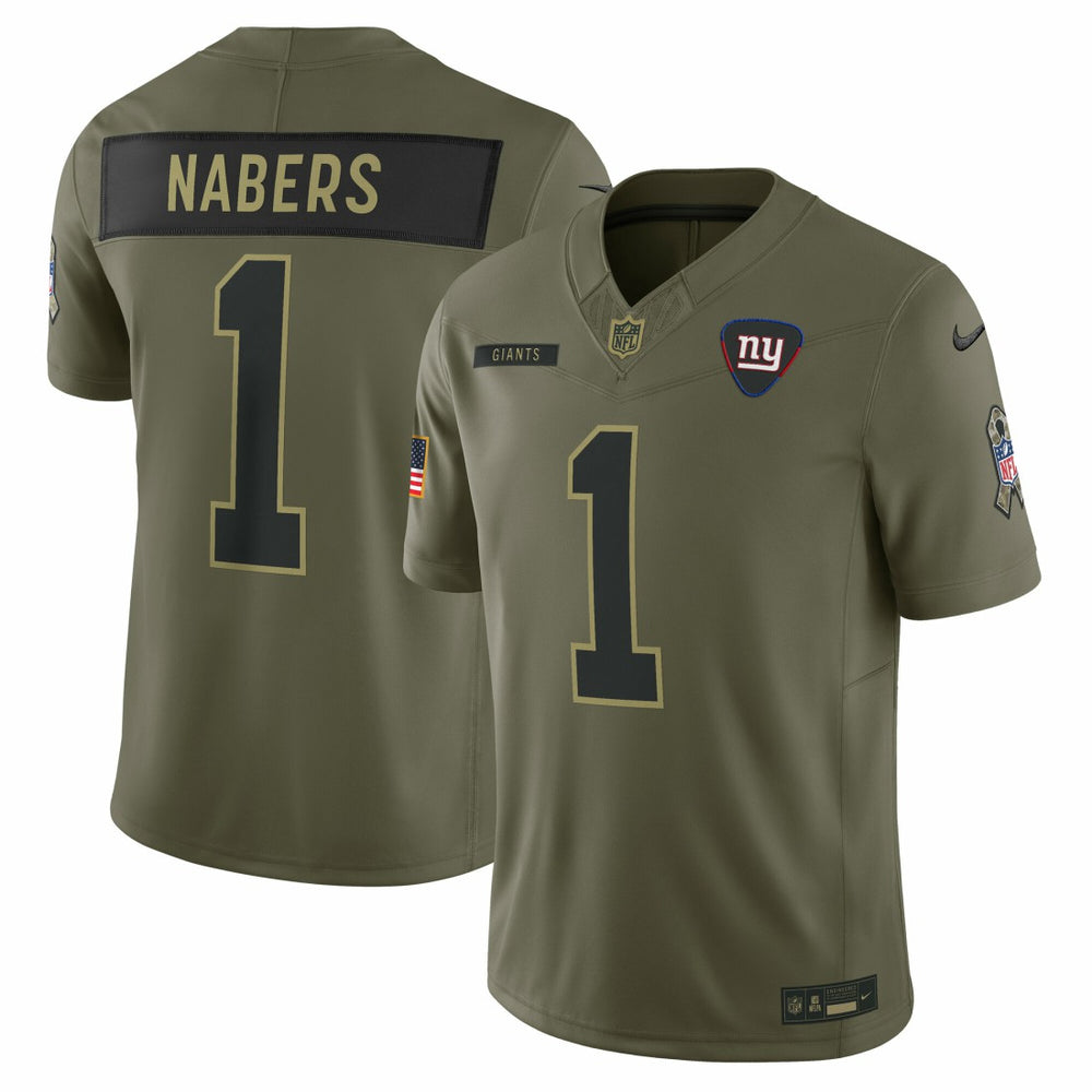 Malik Nabers New York Giants 2025 Salute to Service Limited Jersey Olive | Nike for Sale