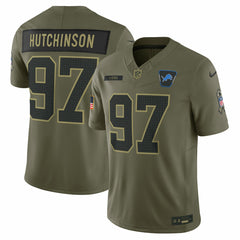 Aidan Hutchinson Detroit Lions 2025 Salute to Service Limited Jersey Olive | Nike for Sale