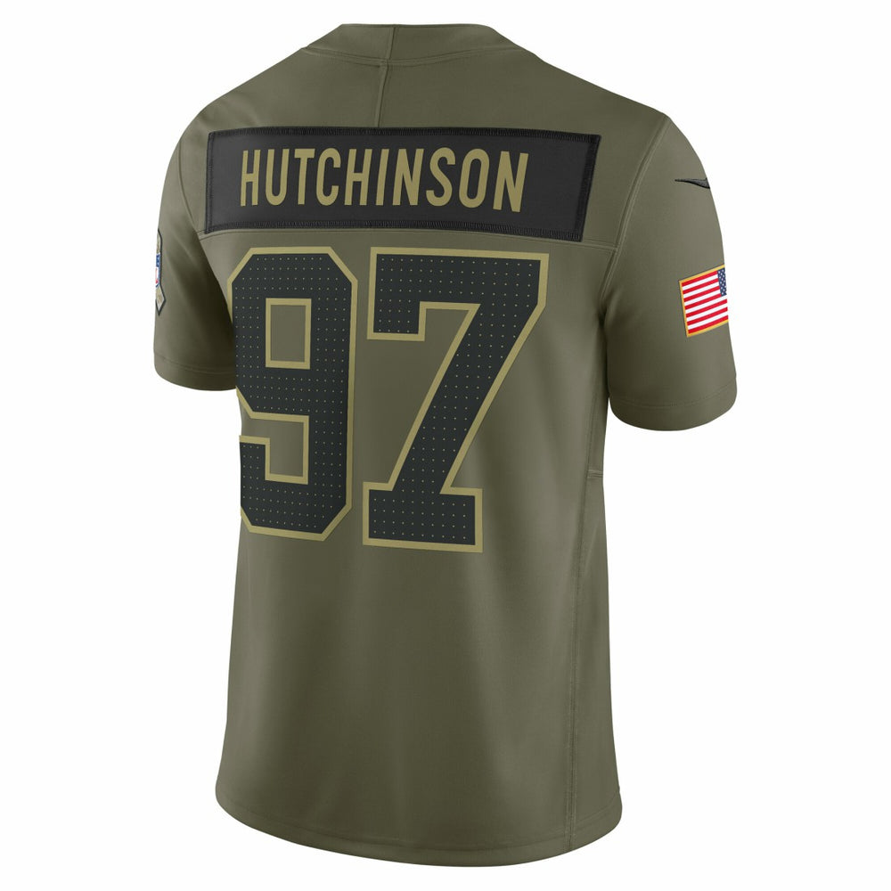 Aidan Hutchinson Detroit Lions 2025 Salute to Service Limited Jersey Olive | Nike for Sale