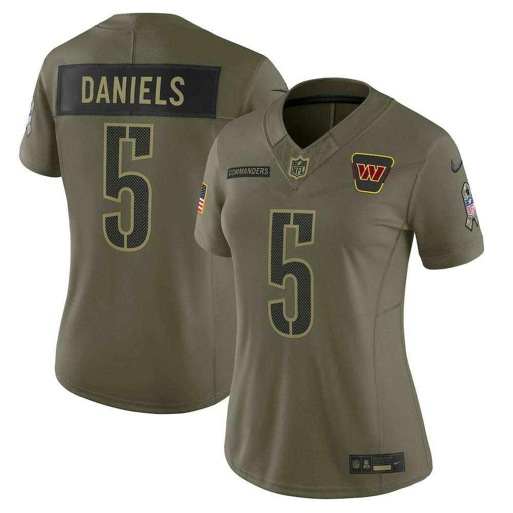 Jayden Daniels Washington Commanders Women's 2025 Salute to Service Limited Jersey Olive | Nike for Sale