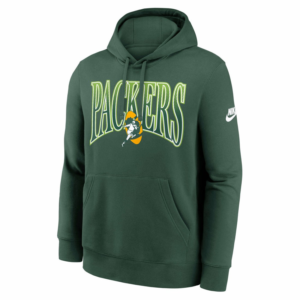 Green Bay Packers Full Blitz Club Fleece Pullover Hoodie Green | Nike for Sale