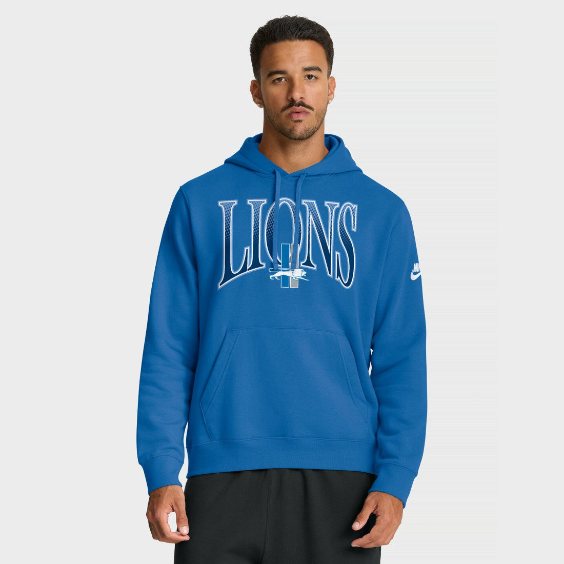 Detroit Lions Full Blitz Club Fleece Pullover Hoodie Blue | Nike for Sale