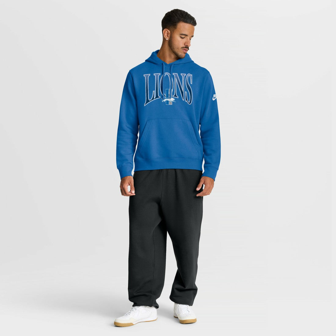 Detroit Lions Full Blitz Club Fleece Pullover Hoodie Blue | Nike for Sale