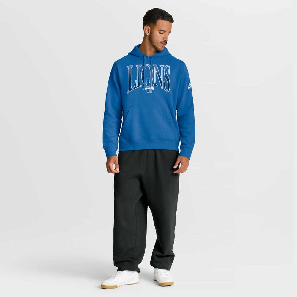Detroit Lions Full Blitz Club Fleece Pullover Hoodie Blue | Nike for Sale