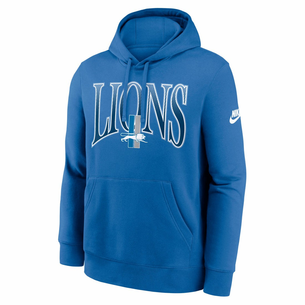 Detroit Lions Full Blitz Club Fleece Pullover Hoodie Blue | Nike for Sale