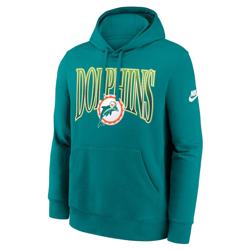 Miami Dolphins Full Blitz Club Fleece Pullover Hoodie Aqua | Nike for Sale