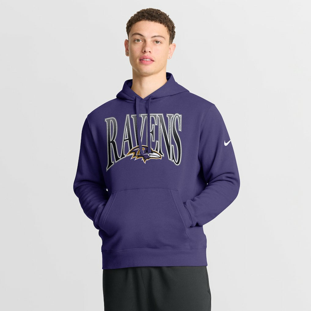 Baltimore Ravens Full Blitz Club Fleece Pullover Hoodie Purple | Nike for Sale
