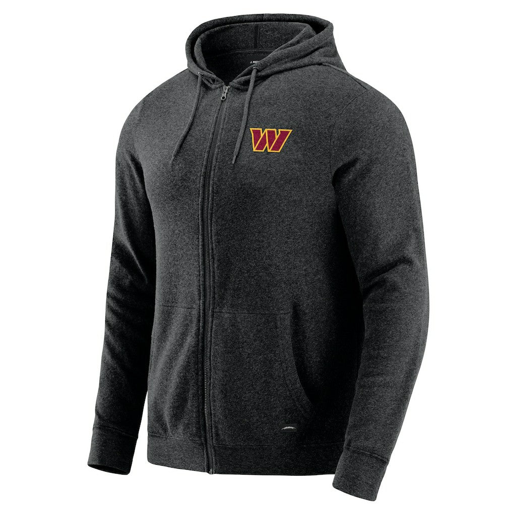 Washington Commanders J. Palmer Players Lounge Tri-Blend Full-Zip Hoodie Dark Heather Gray | NFL