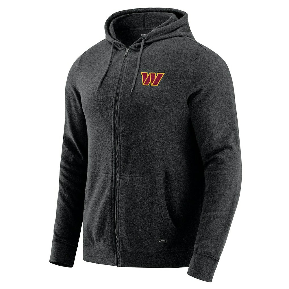 Washington Commanders J. Palmer Players Lounge Tri-Blend Full-Zip Hoodie Dark Heather Gray | NFL