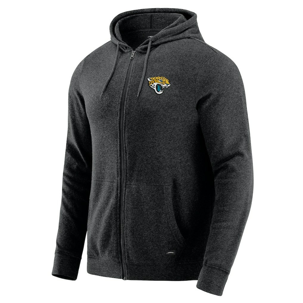 Jacksonville Jaguars J. Palmer Players Lounge Tri-Blend Full-Zip Hoodie Dark Heather Gray | NFL