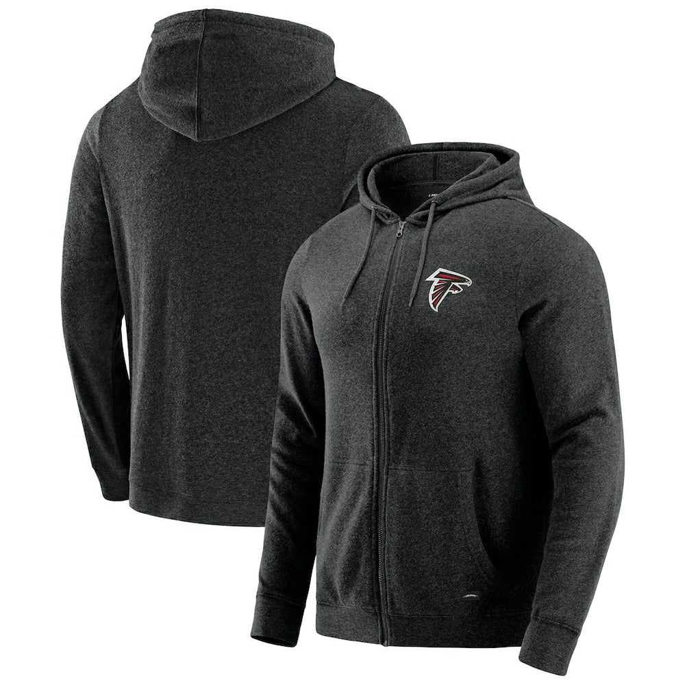 Atlanta Falcons J. Palmer Players Lounge Tri-Blend Full-Zip Hoodie Dark Heather Gray | NFL
