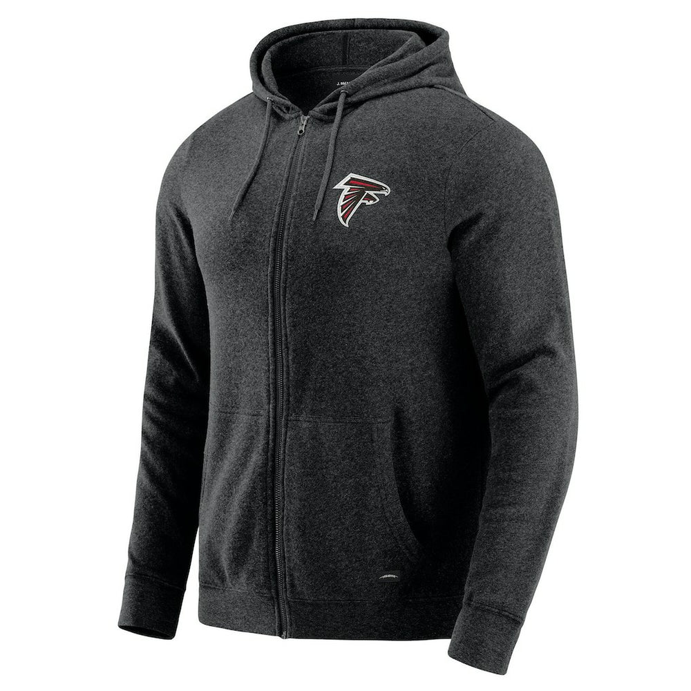 Atlanta Falcons J. Palmer Players Lounge Tri-Blend Full-Zip Hoodie Dark Heather Gray | NFL