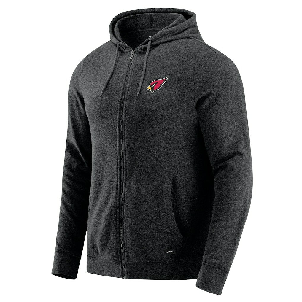 Arizona Cardinals J. Palmer Players Lounge Tri-Blend Full-Zip Hoodie Dark Heather Gray | NFL