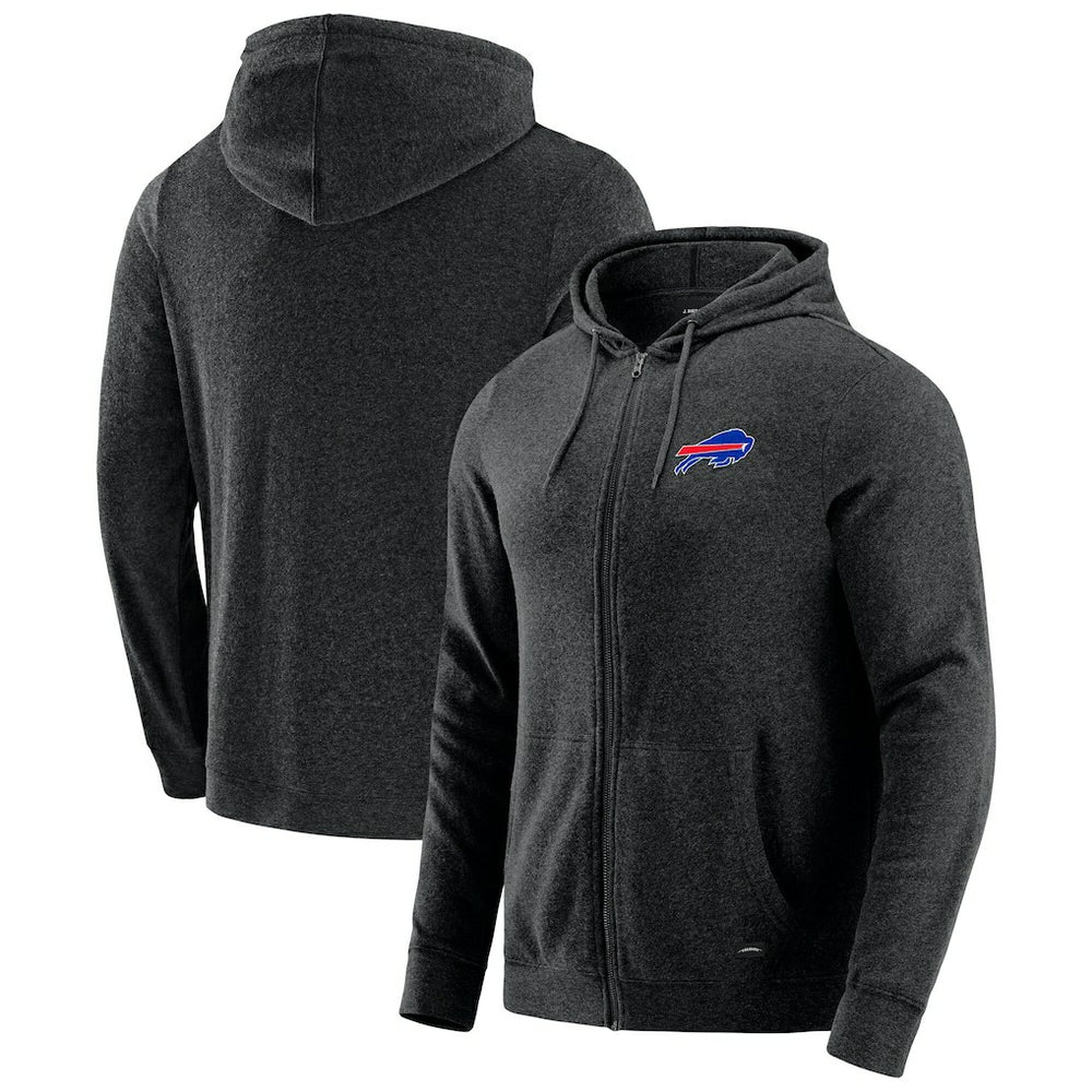 Buffalo Bills J. Palmer Players Lounge Tri-Blend Full-Zip Hoodie Dark Heather Gray | NFL