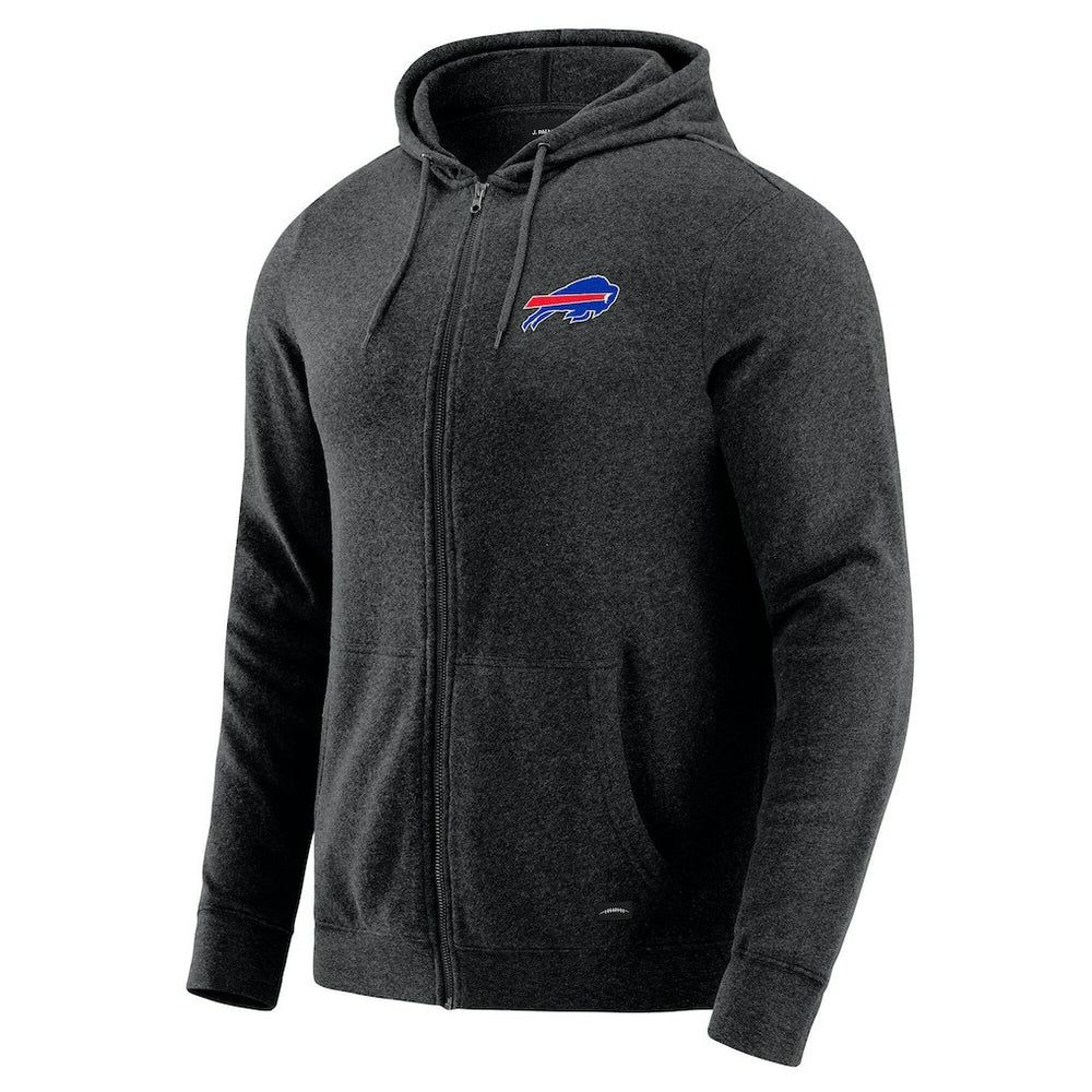 Buffalo Bills J. Palmer Players Lounge Tri-Blend Full-Zip Hoodie Dark Heather Gray | NFL
