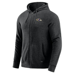 Baltimore Ravens J. Palmer Players Lounge Tri-Blend Full-Zip Hoodie Dark Heather Gray | NFL
