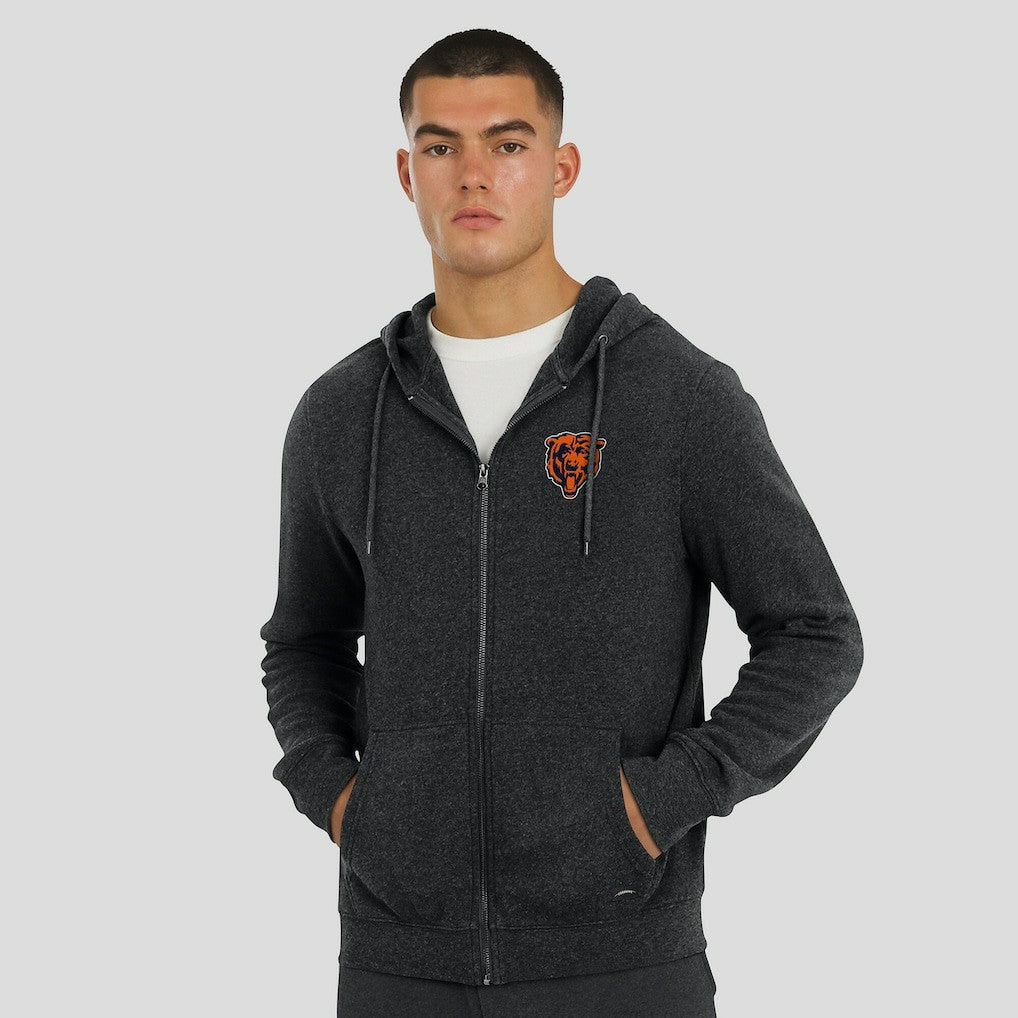 Chicago Bears J. Palmer Players Lounge Tri-Blend Full-Zip Hoodie Dark Heather Gray | NFL