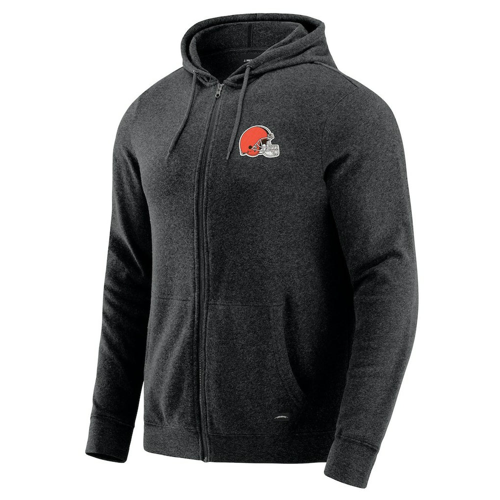 Cleveland Browns J. Palmer Players Lounge Tri-Blend Full-Zip Hoodie Dark Heather Gray | NFL