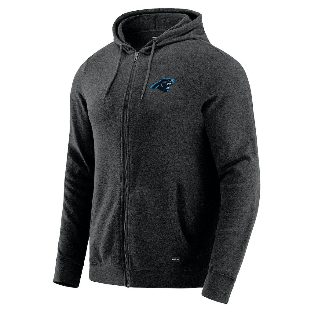 Carolina Panthers J. Palmer Players Lounge Tri-Blend Full-Zip Hoodie Dark Heather Gray | NFL