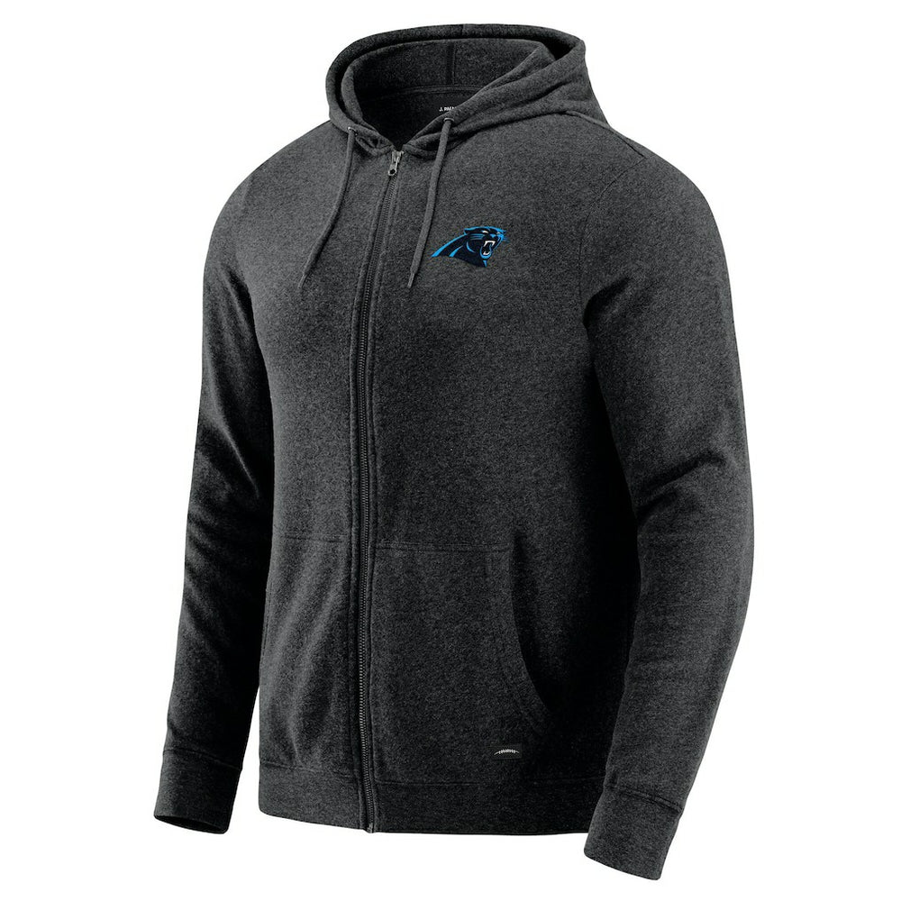 Carolina Panthers J. Palmer Players Lounge Tri-Blend Full-Zip Hoodie Dark Heather Gray | NFL
