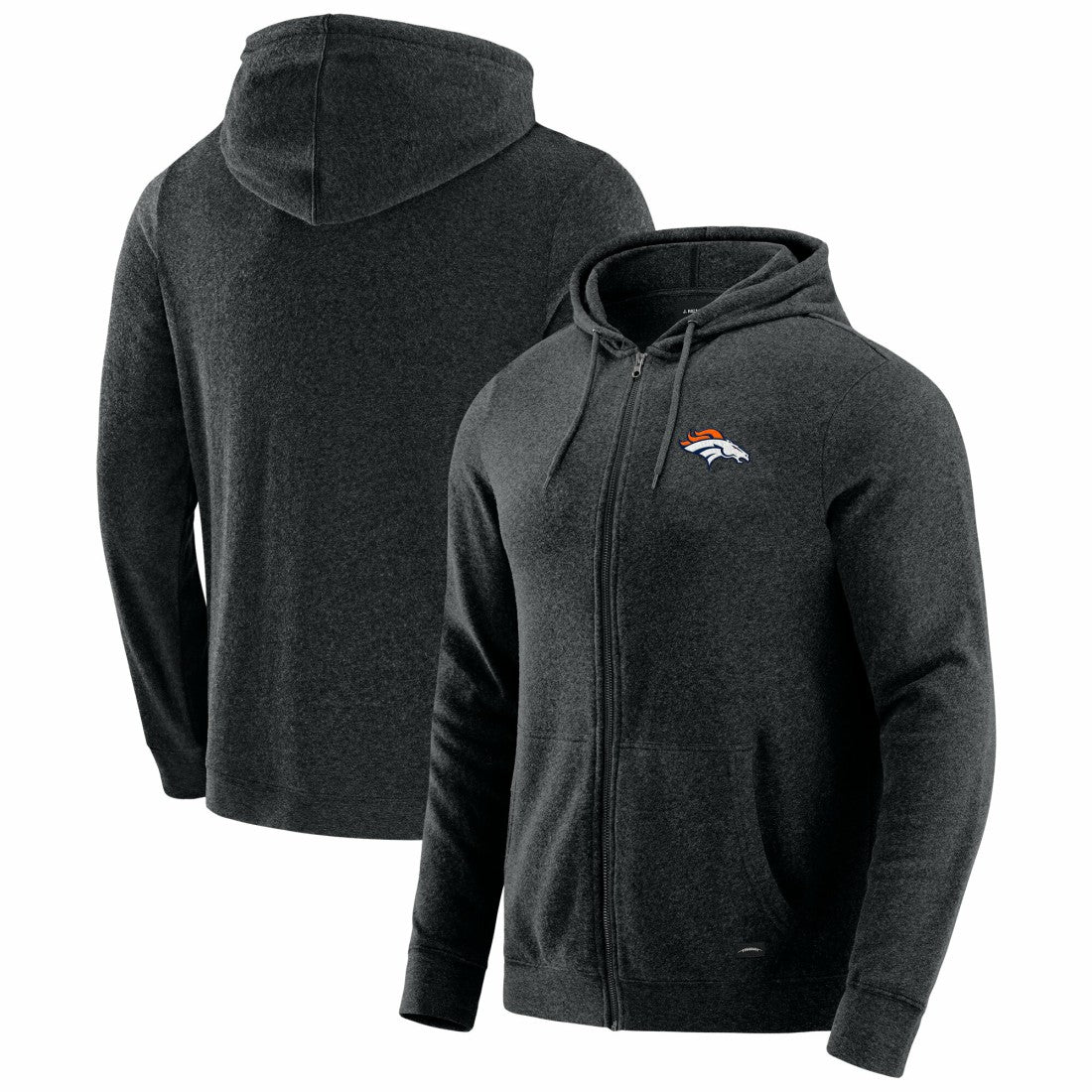 Denver Broncos J. Palmer Players Lounge Tri-Blend Full-Zip Hoodie Dark Heather Gray | NFL