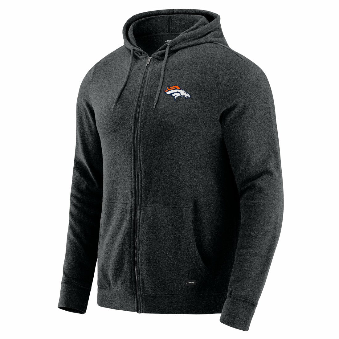 Denver Broncos J. Palmer Players Lounge Tri-Blend Full-Zip Hoodie Dark Heather Gray | NFL