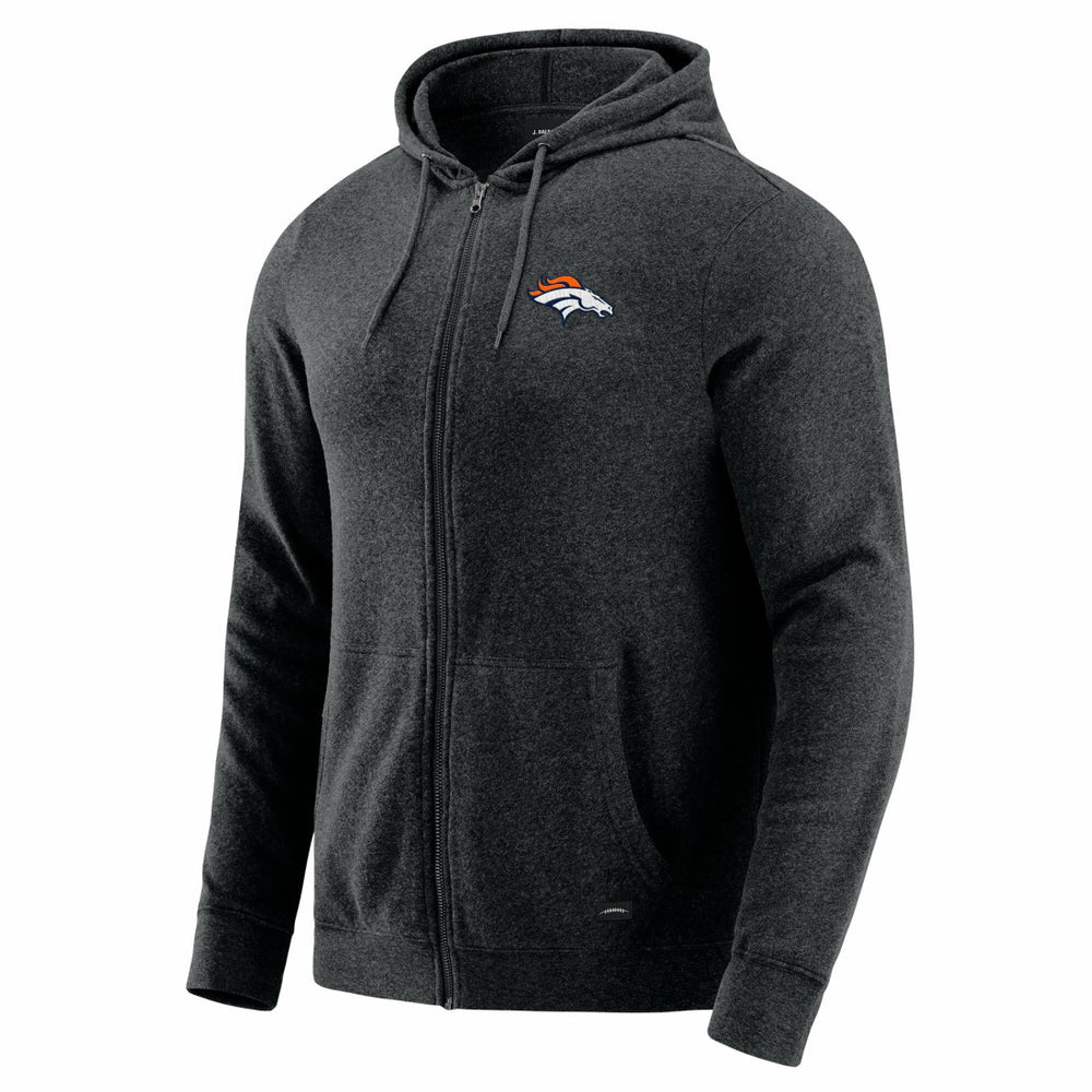Denver Broncos J. Palmer Players Lounge Tri-Blend Full-Zip Hoodie Dark Heather Gray | NFL