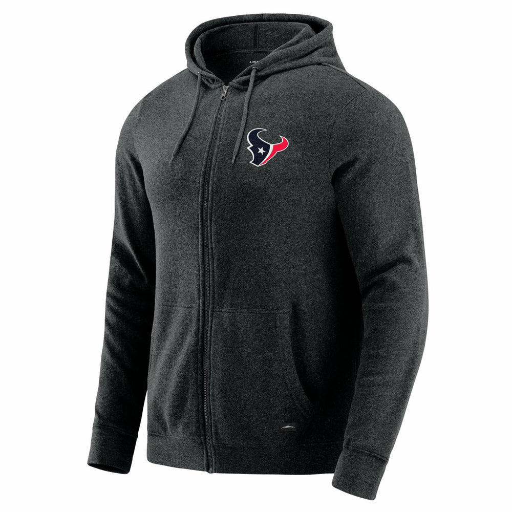 Houston Texans J. Palmer Players Lounge Tri-Blend Full-Zip Hoodie Dark Heather Gray | NFL