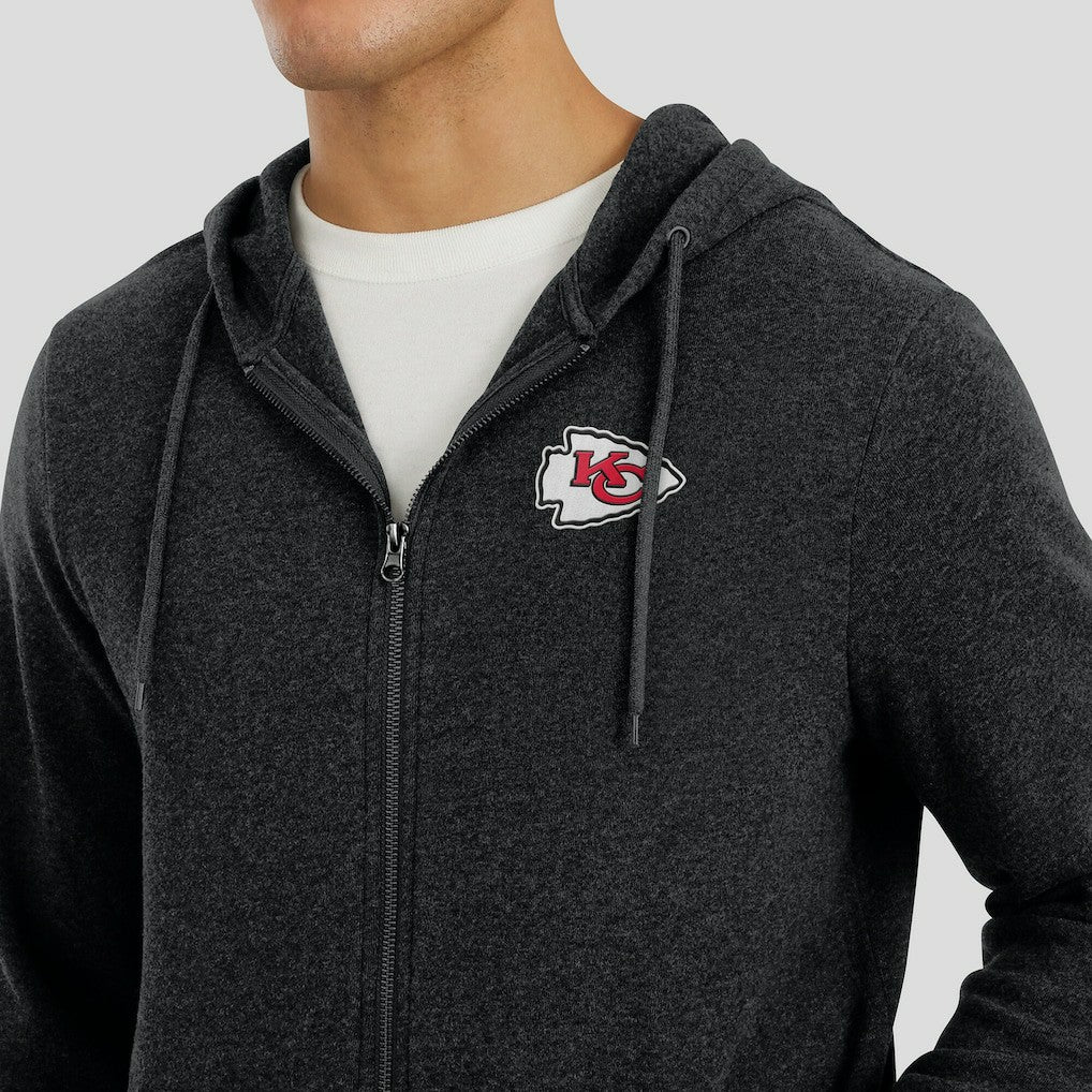 Kansas City Chiefs J. Palmer Players Lounge Tri-Blend Full-Zip Hoodie Dark Heather Gray | NFL