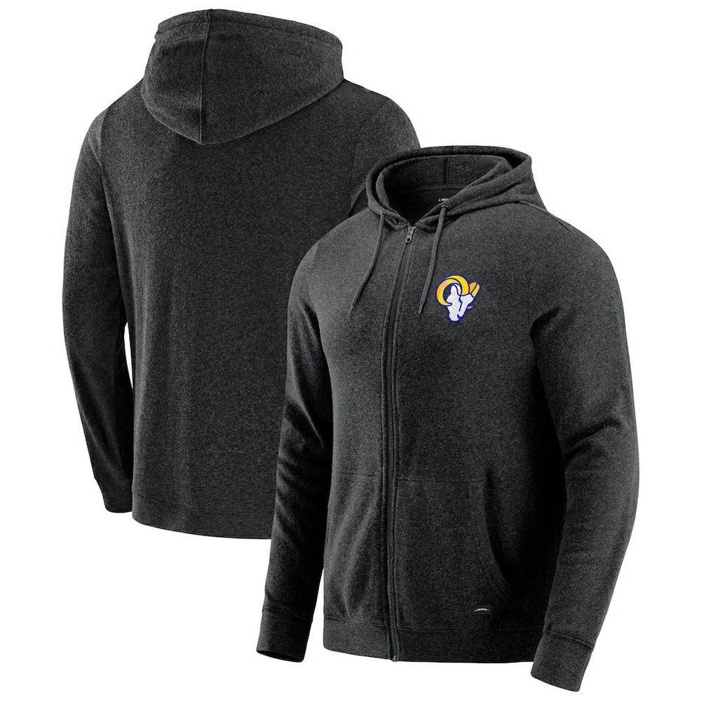 Los Angeles Rams J. Palmer Players Lounge Tri-Blend Full-Zip Hoodie Dark Heather Gray | NFL
