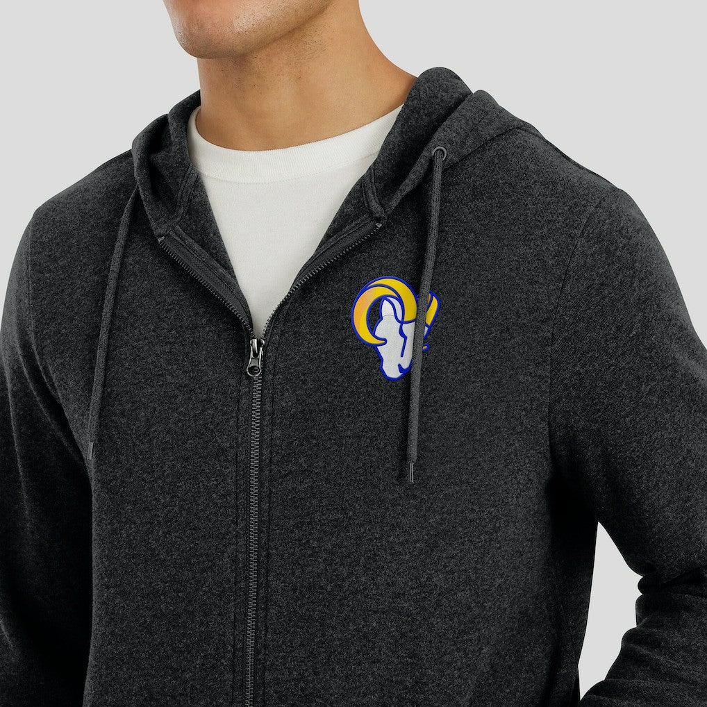Los Angeles Rams J. Palmer Players Lounge Tri-Blend Full-Zip Hoodie Dark Heather Gray | NFL
