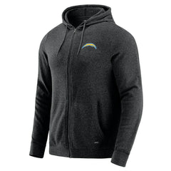 Los Angeles Chargers J. Palmer Players Lounge Tri-Blend Full-Zip Hoodie Dark Heather Gray | NFL