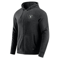 Las Vegas Raiders J. Palmer Players Lounge Tri-Blend Full-Zip Hoodie Dark Heather Gray | NFL