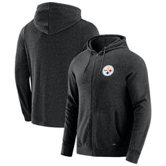 Pittsburgh Steelers J. Palmer Players Lounge Tri-Blend Full-Zip Hoodie Dark Heather Gray | NFL