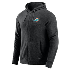 Miami Dolphins J. Palmer Players Lounge Tri-Blend Full-Zip Hoodie Dark Heather Gray | NFL