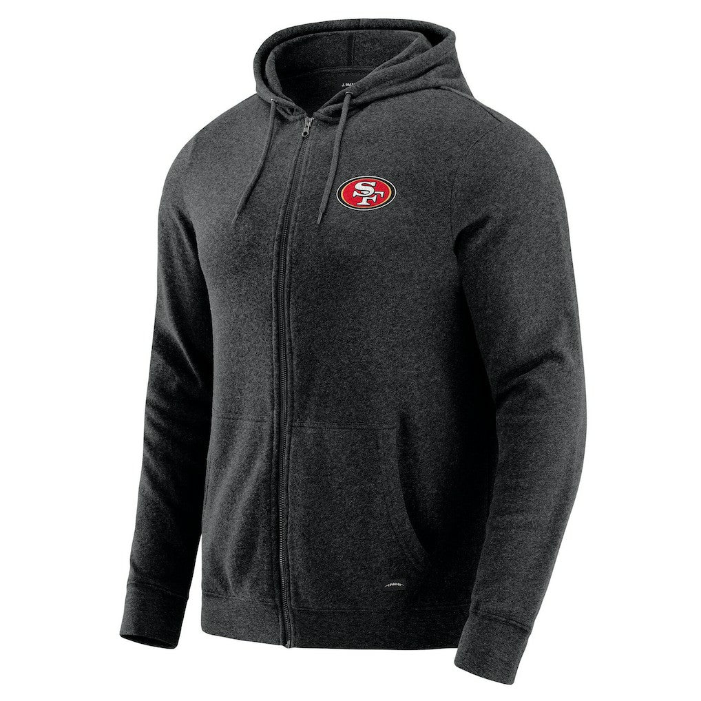 San Francisco 49ers J. Palmer Players Lounge Tri-Blend Full-Zip Hoodie Dark Heather Gray | NFL