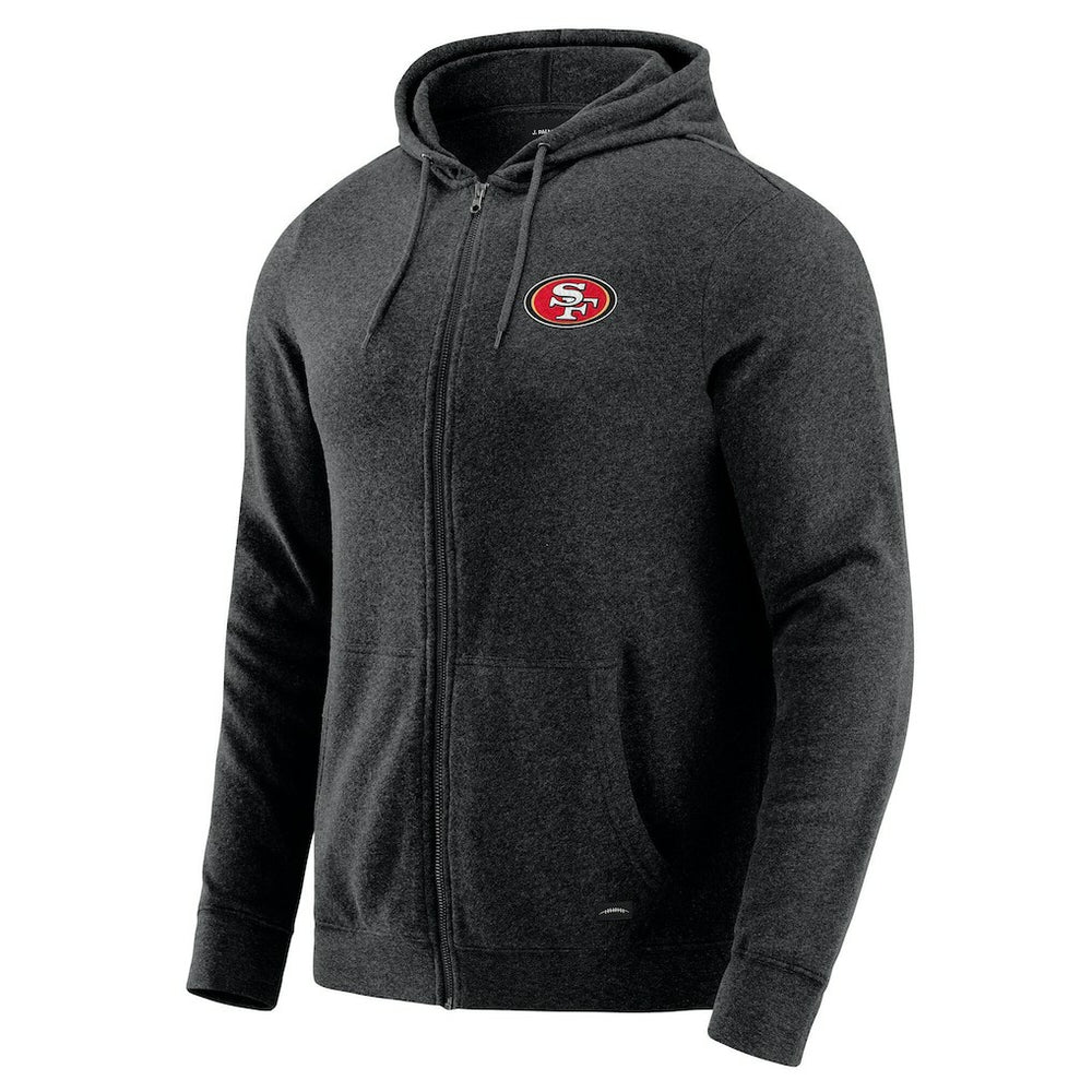 San Francisco 49ers J. Palmer Players Lounge Tri-Blend Full-Zip Hoodie Dark Heather Gray | NFL