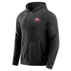 San Francisco 49ers J. Palmer Players Lounge Tri-Blend Full-Zip Hoodie Dark Heather Gray | NFL