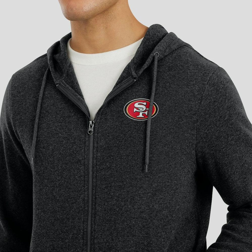 San Francisco 49ers J. Palmer Players Lounge Tri-Blend Full-Zip Hoodie Dark Heather Gray | NFL