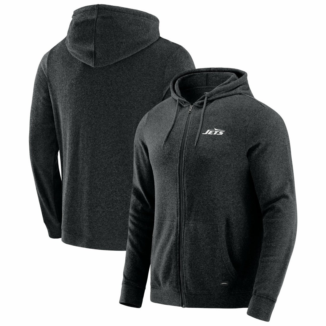 New York Jets J. Palmer Players Lounge Tri-Blend Full-Zip Hoodie Dark Heather Gray | NFL