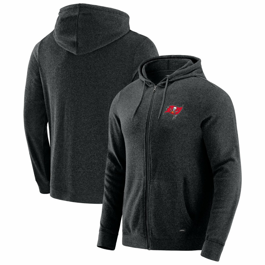 Tampa Bay Buccaneers J. Palmer Players Lounge Tri-Blend Full-Zip Hoodie Dark Heather Gray | NFL